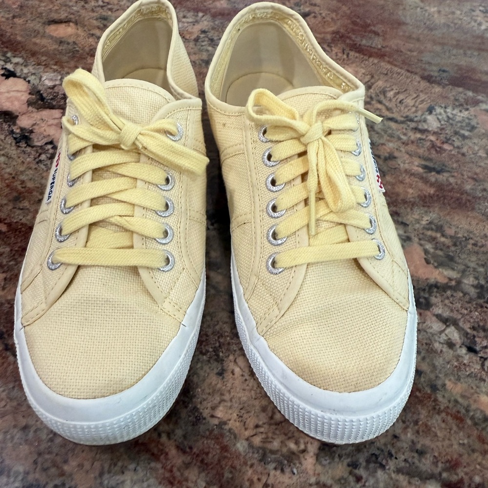 Superga Light Yellow Canvas Sneakers
